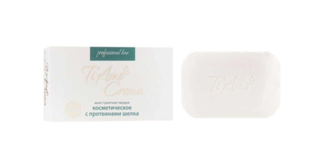 Мило туалетне тверде марка (К) Ti Amo Crema Косметичне з протеїнами шовку (professional line) 115г